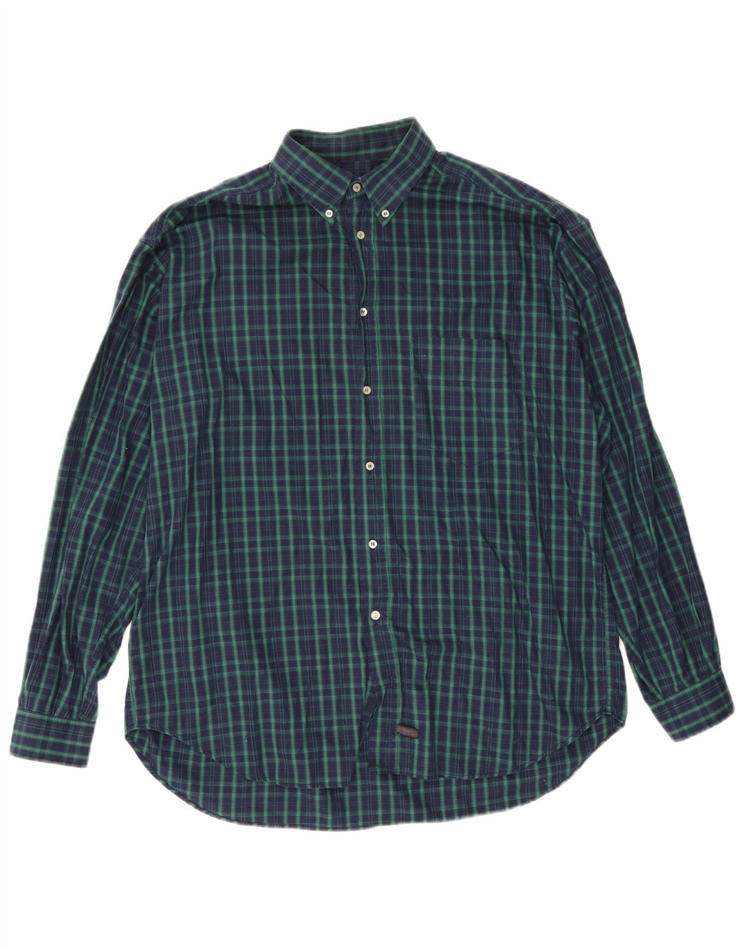 Stefanel Mens Shirt XL Green Check Cotton