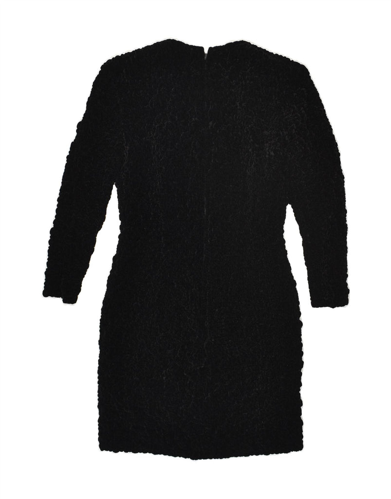 VINTAGE Womens Long Sleeve Bodycon Dress UK 12 Medium Black | Vintage Vintage | Thrift | Second-Hand Vintage | Used Clothing | Messina Hembry 