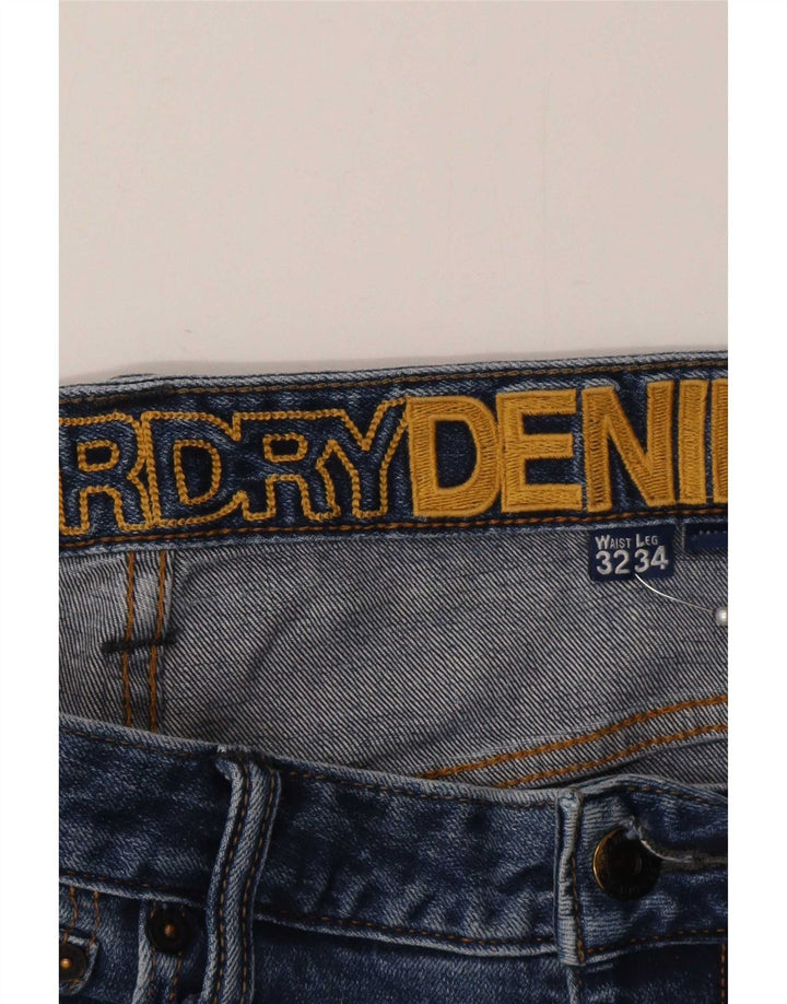 Superdry Mens Slim Jeans W32 L34 Blue Cotton