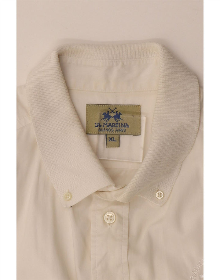 LA MARTINA Mens Buenos Aires Short Sleeve Pullover Shirt XL White