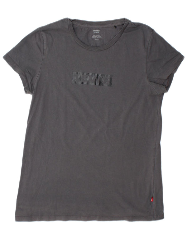 Levi's Womens Graphic T-Shirt Top UK 10 Small Grey Cotton