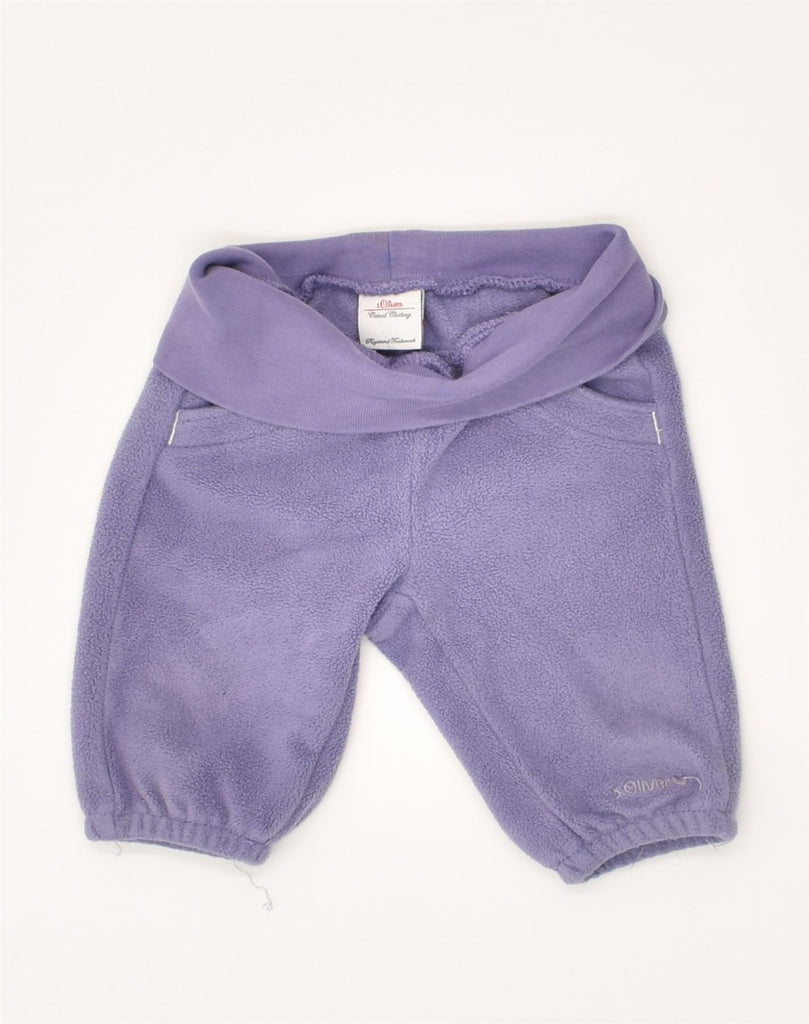 S.OLIVER Baby Girls High Waist Fleece Trousers 0-3 Months Purple Cotton | Vintage S.Oliver | Thrift | Second-Hand S.Oliver | Used Clothing | Messina Hembry 