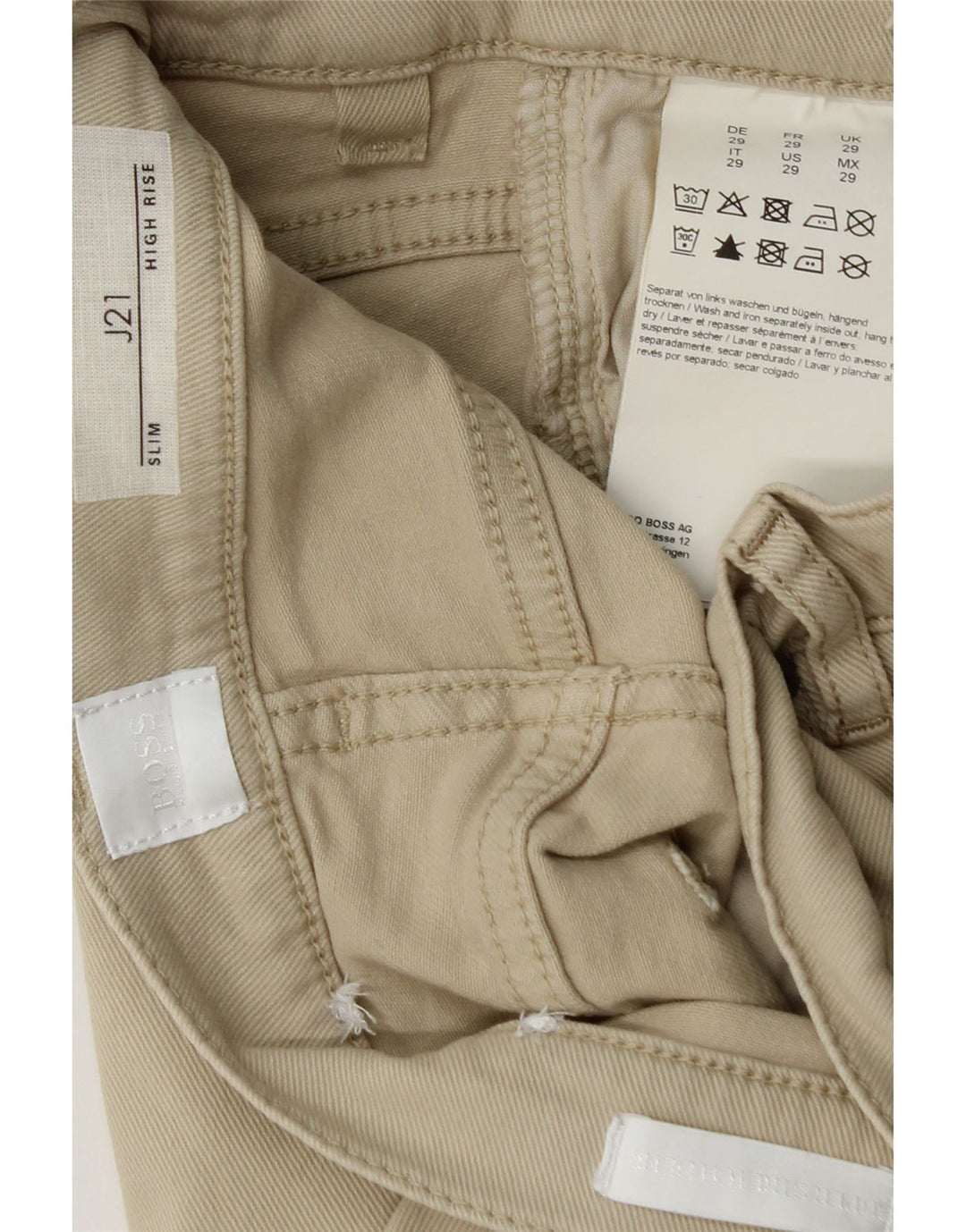 HUGO BOSS Womens High Rise Slim Jeans W29 L28 Green Cotton