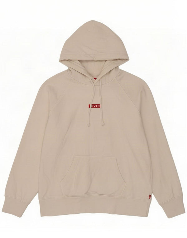 Levi's Womens Oversized Hoodie Jumper UK 6 XS White Cotton