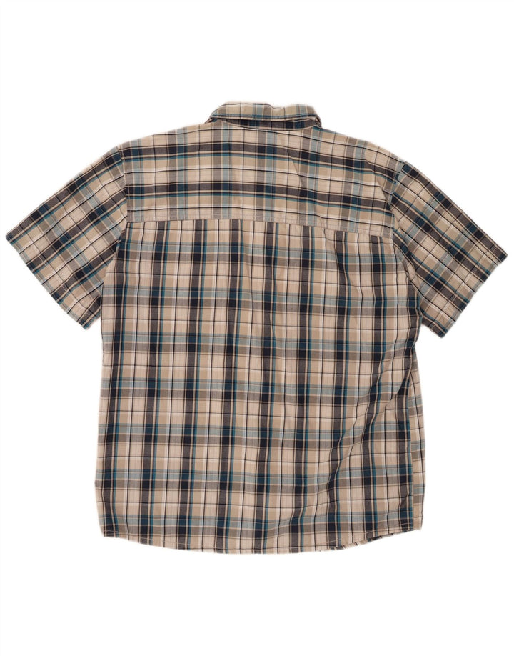 JACK WOLFSKIN Mens Short Sleeve Shirt Medium Grey Check