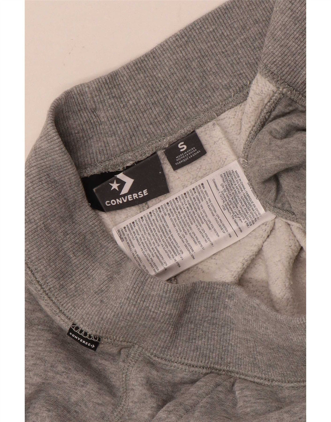 Converse Mens Tracksuit Trousers Joggers Small Grey Flecked Cotton