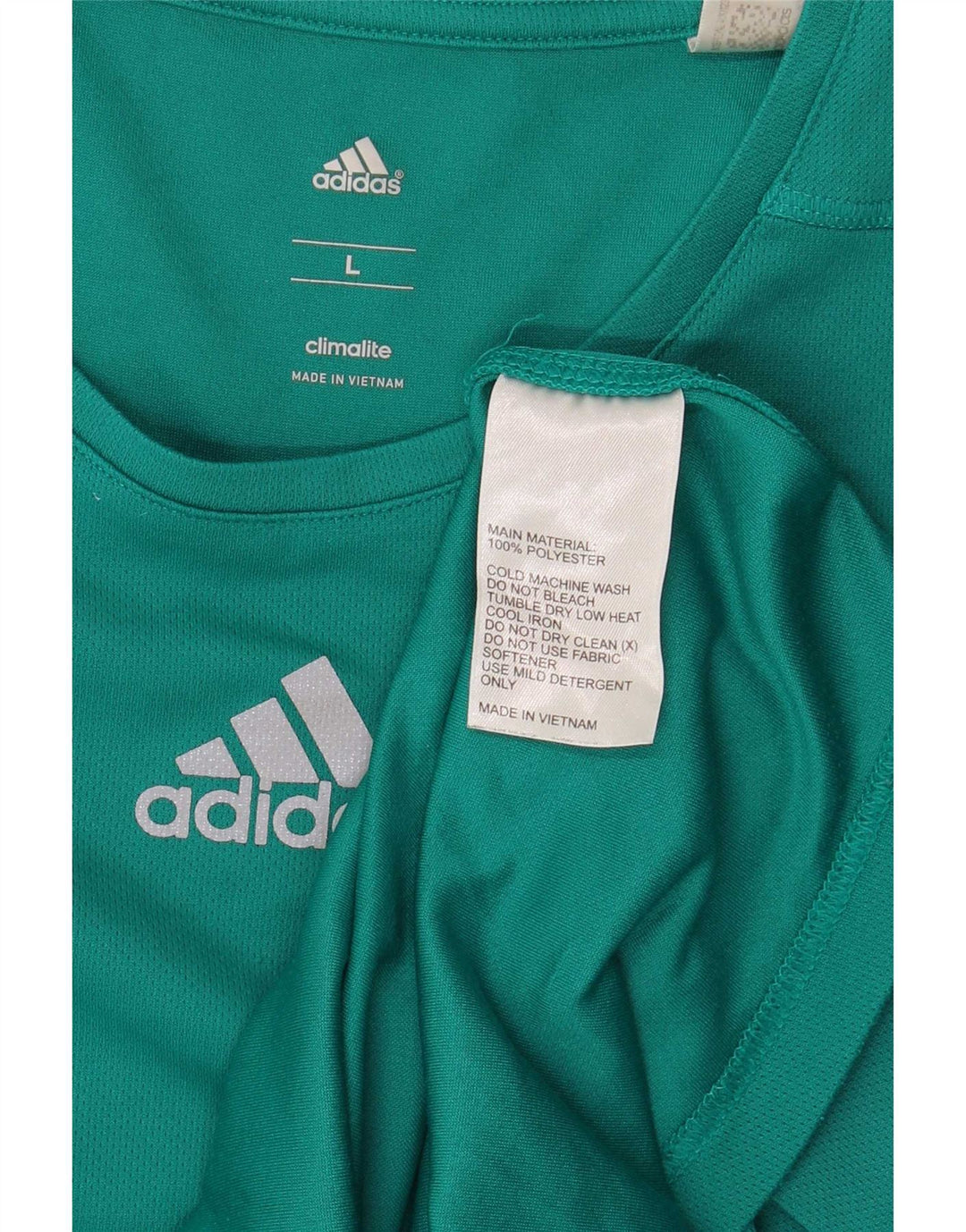Adidas Mens Climalite T-Shirt Top Large Turquoise Polyester