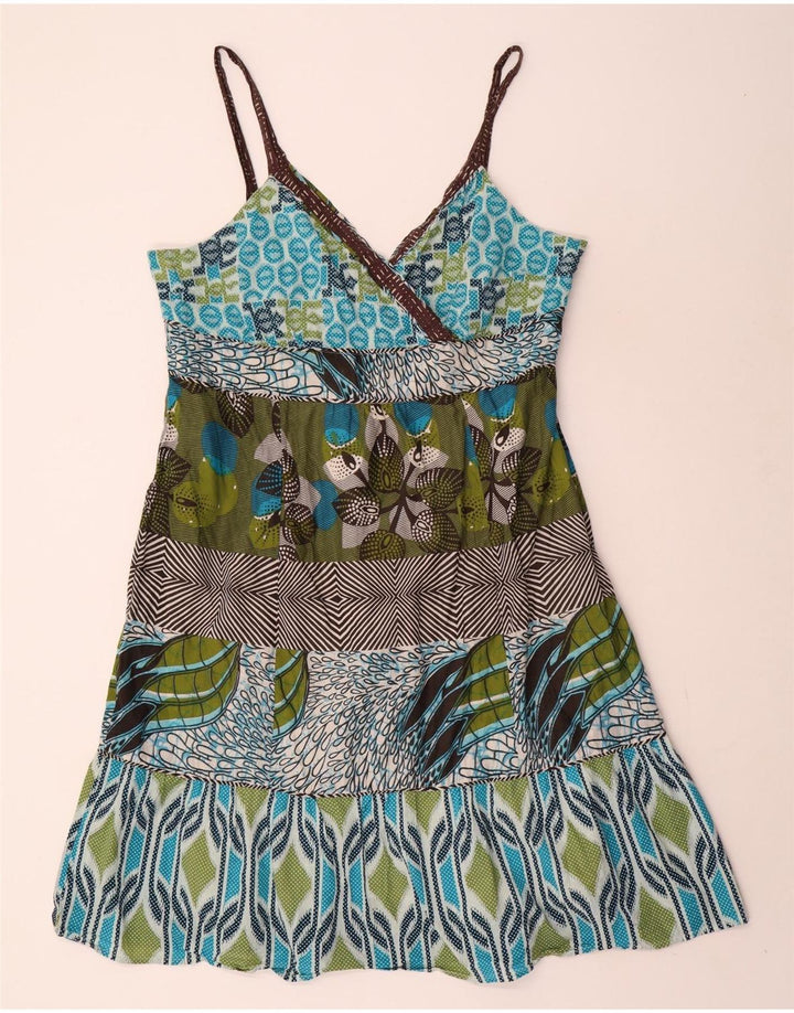 MONSOON Womens Sundress UK 16 Large Multicoloured Patchwork Cotton