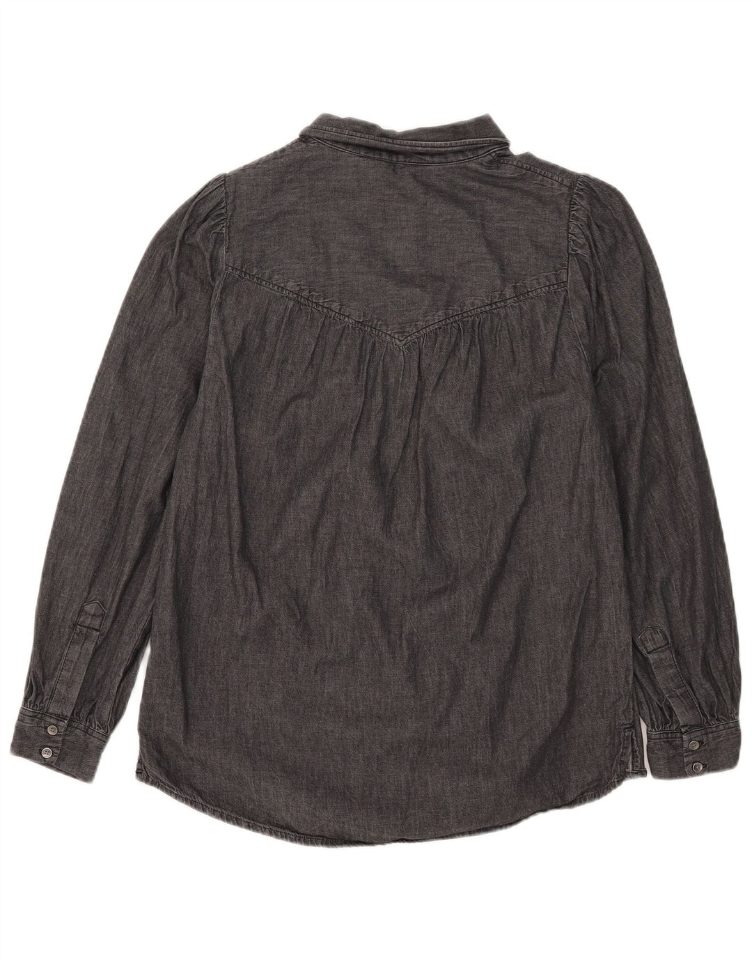 Marks & Spencer Womens Denim Shirt UK 12 Medium Black Striped Cotton