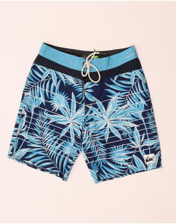 Quiksilver Mens Swimming Shorts Small Blue Floral Polyester