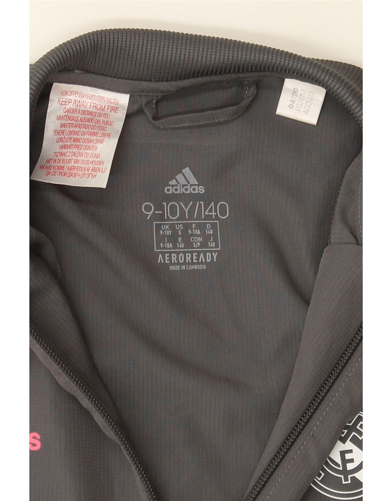ADIDAS Boys Real Madrid Tracksuit Top Jacket 9-10 Years Grey Polyester Vintage Adidas and Second-Hand Adidas from Messina Hembry 