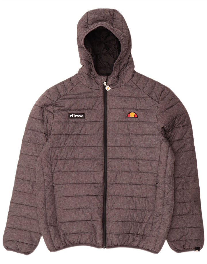 Ellesse Mens Hooded Padded Jacket UK 42 XL Grey Polyamide