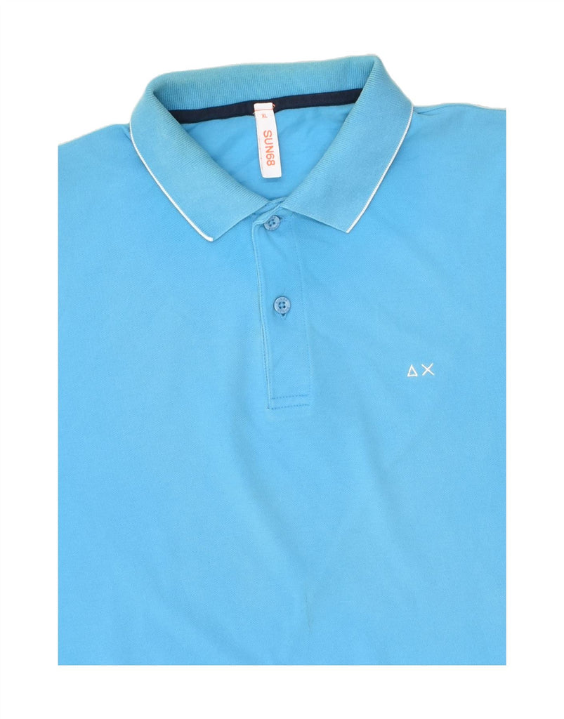 SUN68 Mens Polo Shirt XL Blue Cotton | Vintage Sun68 | Thrift | Second-Hand Sun68 | Used Clothing | Messina Hembry 