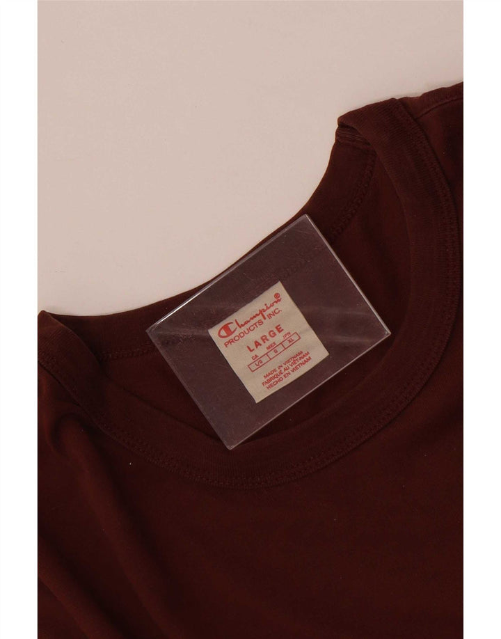 Champion Womens T-Shirt Top UK 16 Large Brown