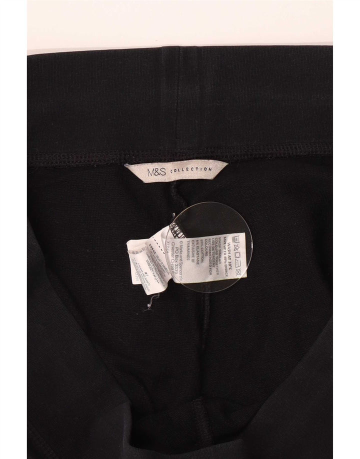 Marks & Spencer Womens Tracksuit Trousers UK 16 Large Black Cotton