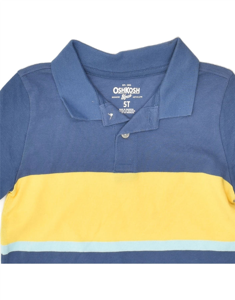 OSH KOSH Boys Polo Shirt 4-5 Years Blue Striped Cotton | Vintage Osh Kosh | Thrift | Second-Hand Osh Kosh | Used Clothing | Messina Hembry 