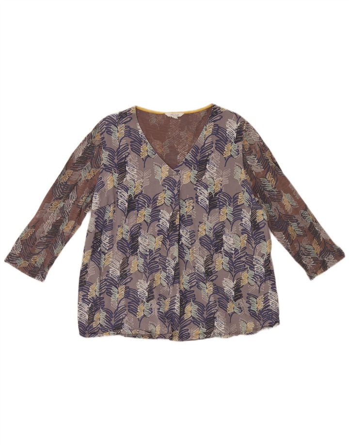 White Stuff Womens 3/4 Sleeve Blouse Top UK 18 XL Multicoloured Floral