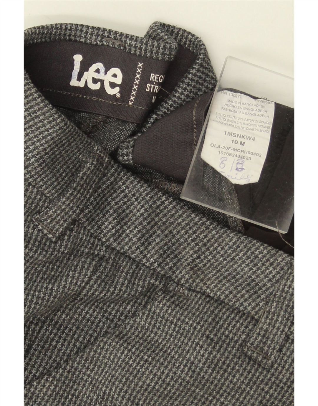 LEE Womens Straight Chino Trousers US 10 Large W30 L30 Grey Houndstooth Vintage Lee and Second-Hand Lee from Messina Hembry 