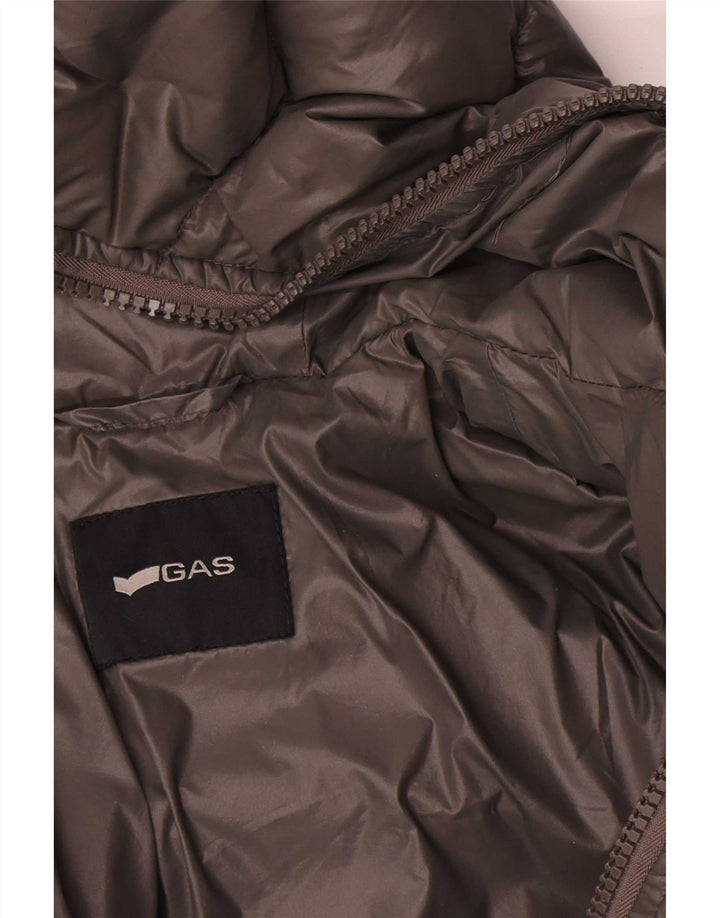 Gas Womens Hooded Padded Jacket UK 12 Medium Grey