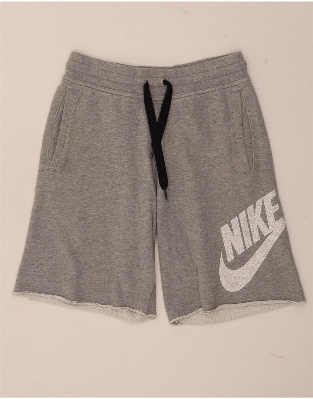 Nike Mens Graphic Sport Shorts Small Grey Cotton