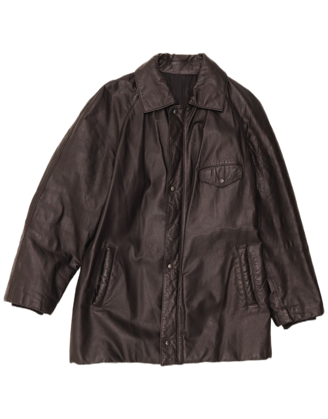 Vintage Mens Leather Jacket IT 48 Medium Black