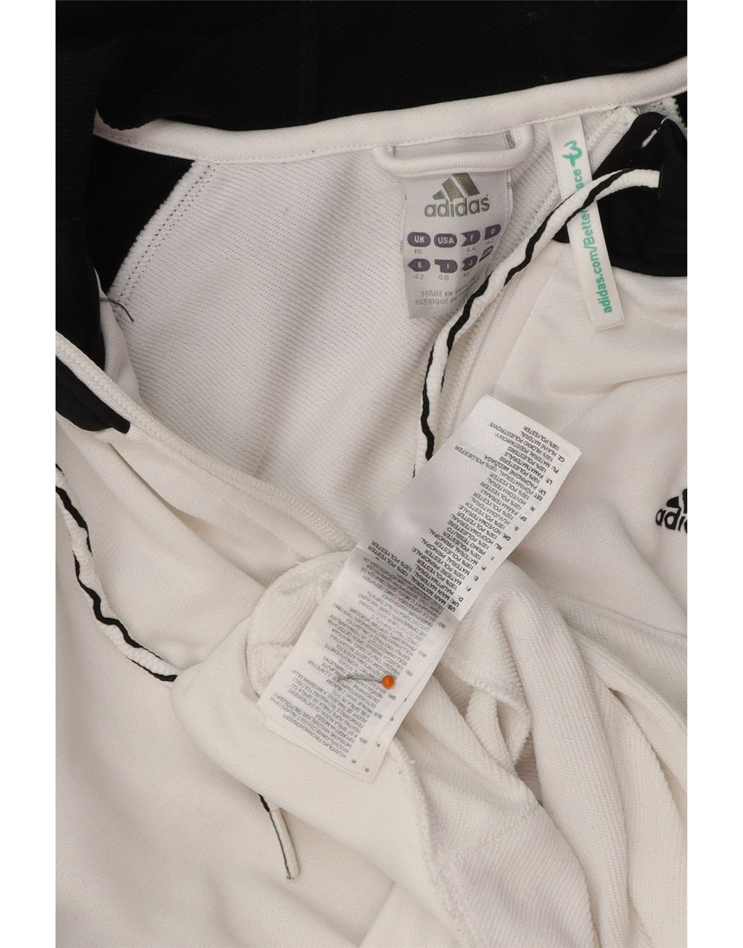 ADIDAS Womens Zip Hoodie Sweater UK 16 Large  White Colourblock Polyester