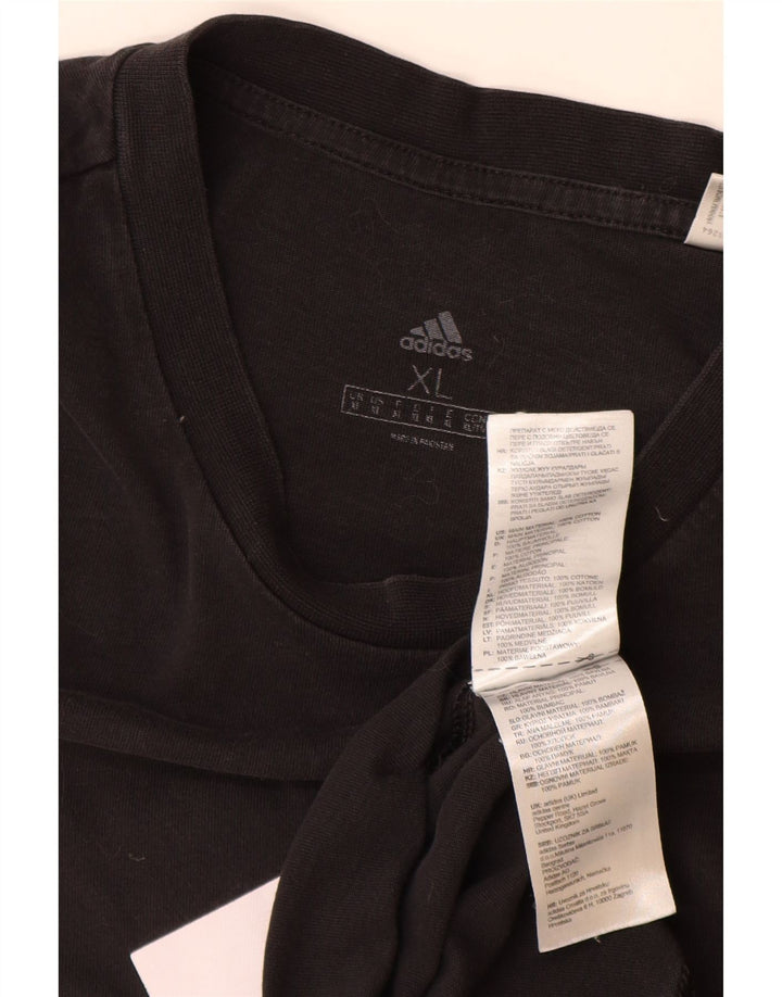 ADIDAS Mens Graphic T-Shirt Top XL Black Cotton