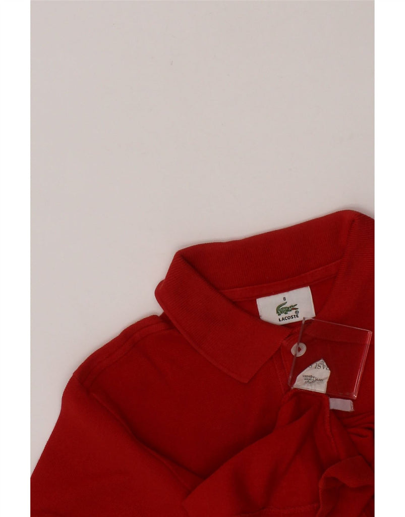 LACOSTE Boys Polo Shirt 7-8 Years Red Cotton Vintage Lacoste and Second-Hand Lacoste from Messina Hembry 