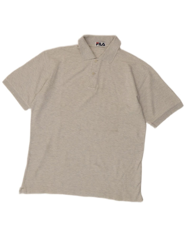Fila Mens Polo Shirt IT 48 Medium Grey Cotton