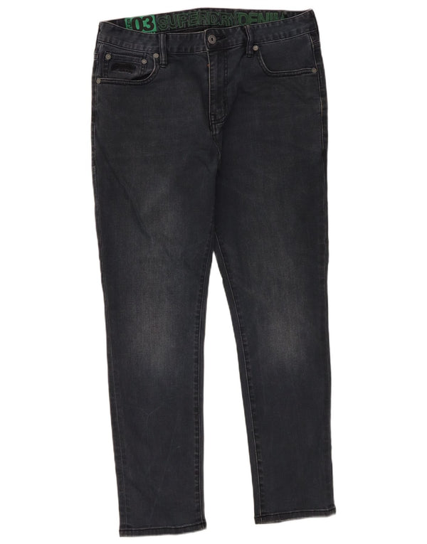 Superdry Mens Slim Jeans W34 L27 Black Cotton