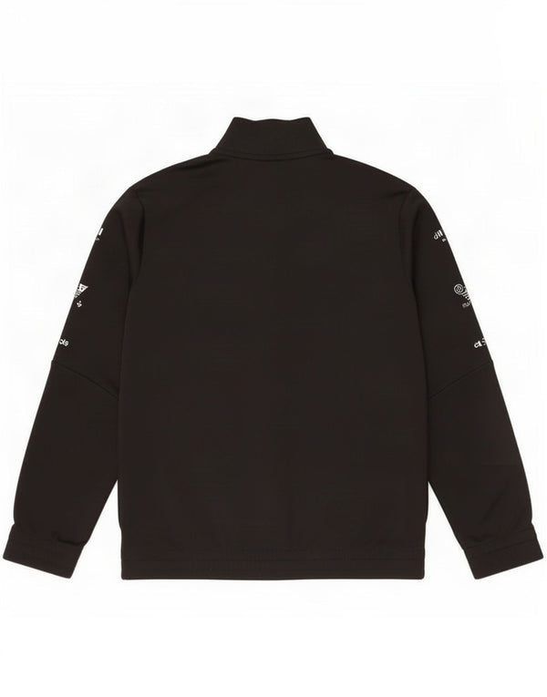 Adidas Boys Tracksuit Top Jacket 9-10 Years Black Striped Polyester