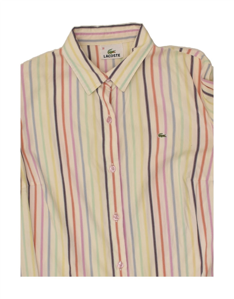 LACOSTE Womens Shirt Size 38 Medium Multicoloured Striped Cotton | Vintage Lacoste | Thrift | Second-Hand Lacoste | Used Clothing | Messina Hembry 