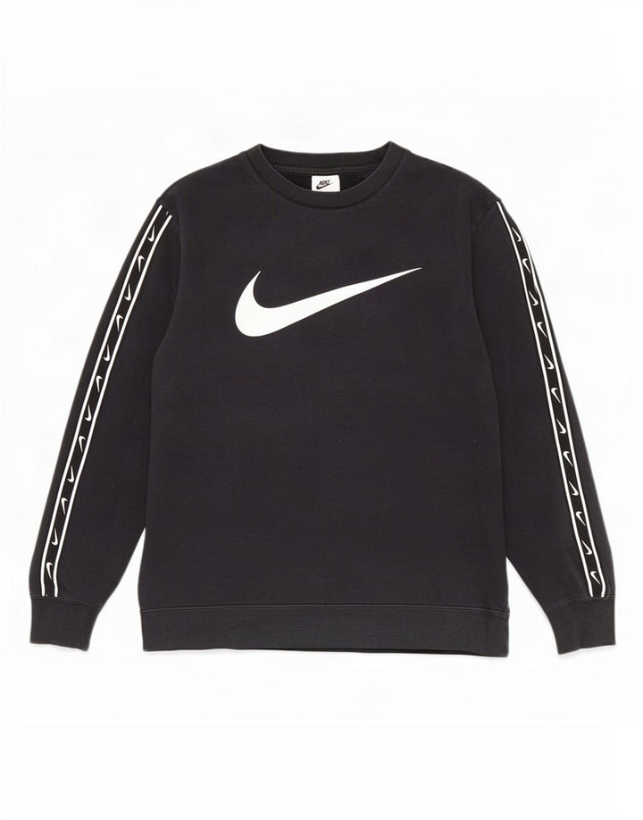 Nike Mens Graphic Sweatshirt Jumper Medium Black Cotton