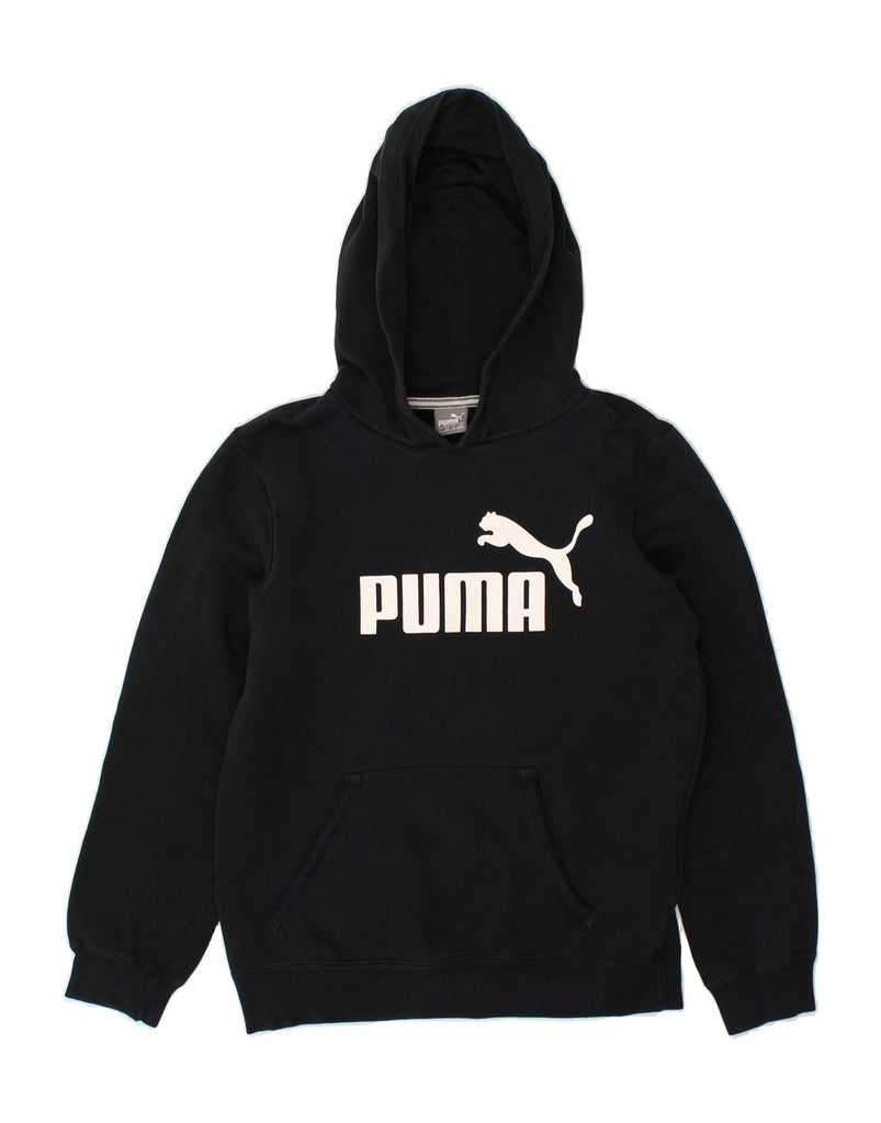 PUMA Boys Graphic Hoodie Jumper 11-12 Years Black | Vintage Puma | Thrift | Second-Hand Puma | Used Clothing | Messina Hembry 