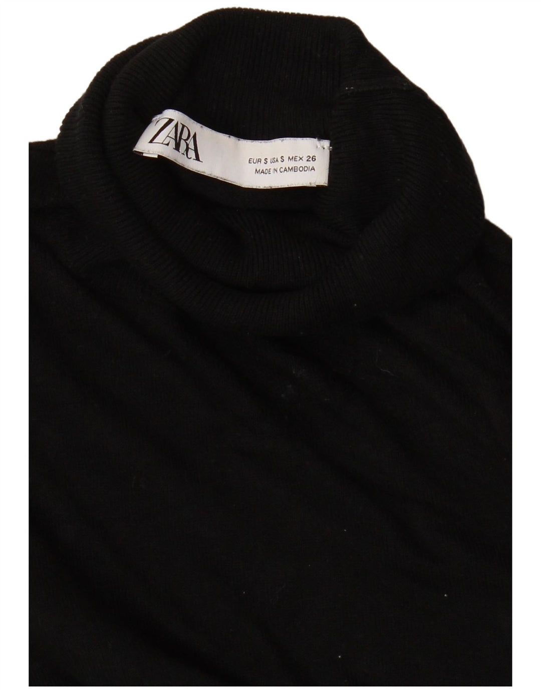 Zara Womens Roll Neck Jumper Sweater UK 10 Small Black