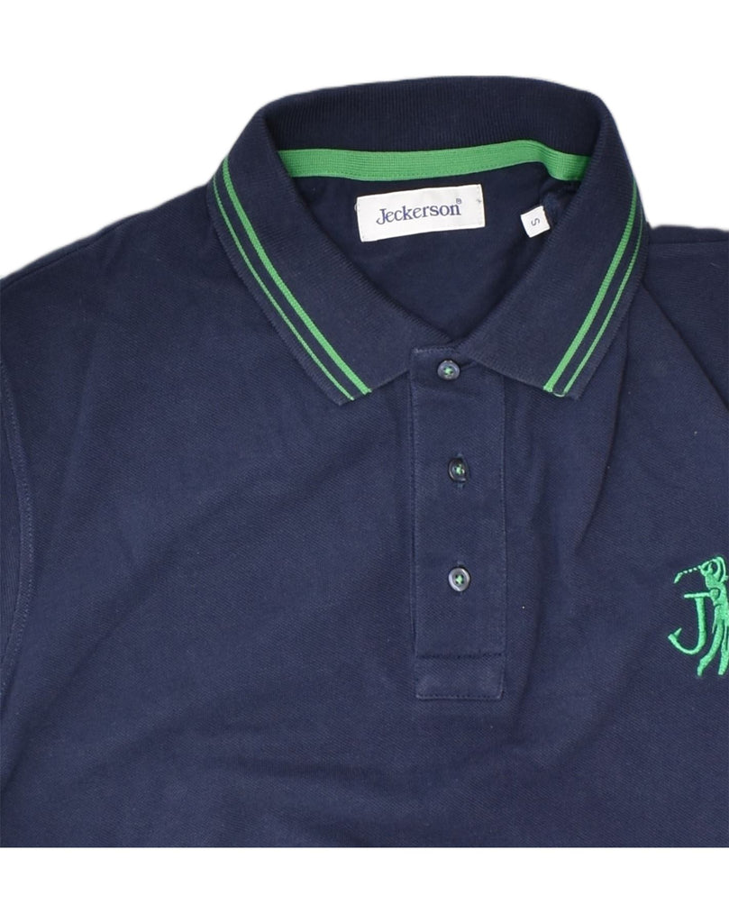 JECKERSON Mens Polo Shirt Small Navy Blue Cotton | Vintage | Thrift | Second-Hand | Used Clothing | Messina Hembry 