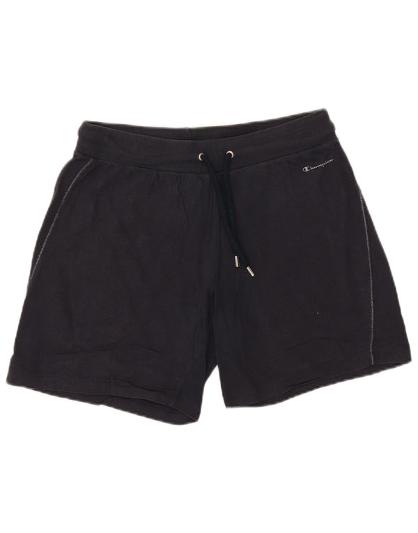 Champion Womens Easy Fit Sport Shorts UK 14 Medium Navy Blue Cotton