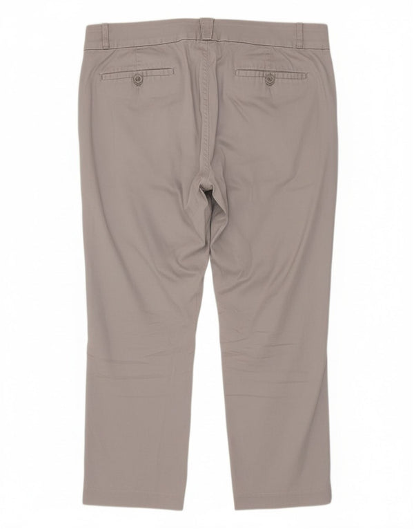 Lee Womens Slender Secret Capri Trousers US 14 XL W36 L22 Grey Cotton