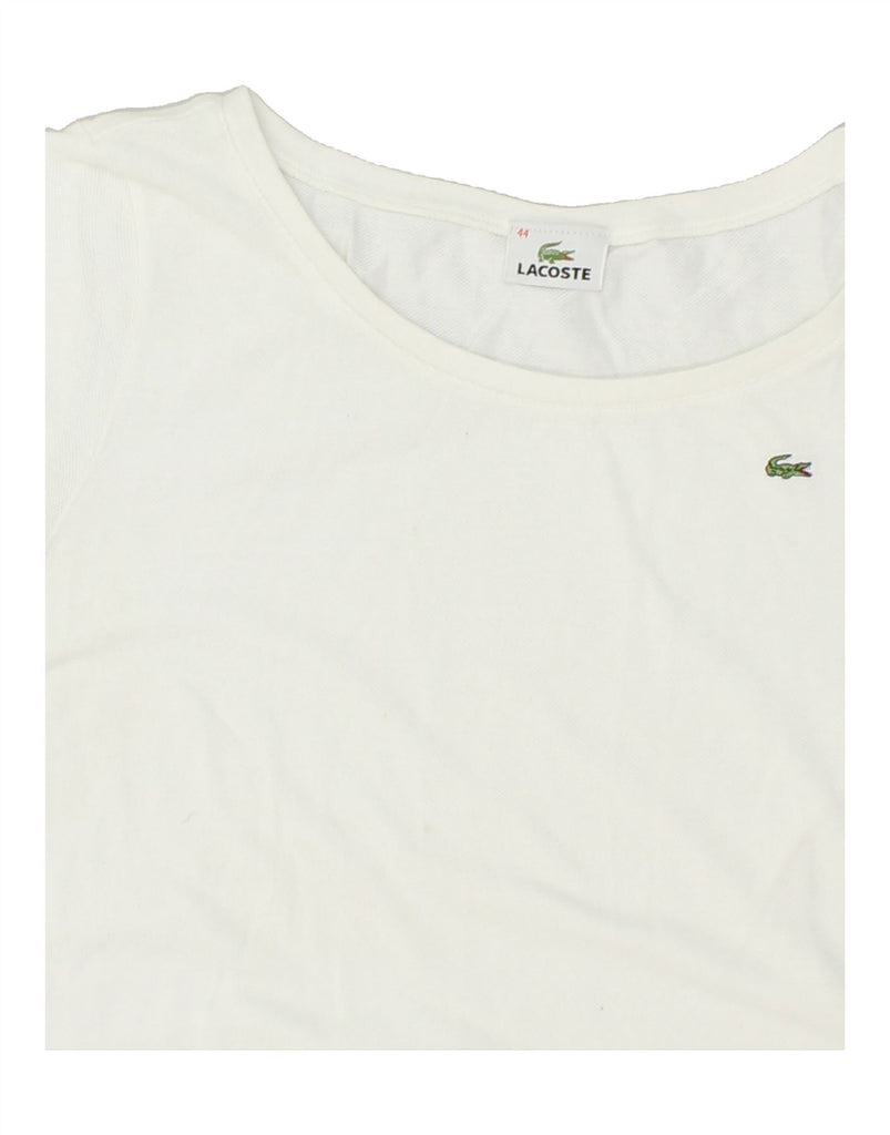 LACOSTE Womens T-Shirt Top Size 44 XL White Cotton | Vintage Lacoste | Thrift | Second-Hand Lacoste | Used Clothing | Messina Hembry 