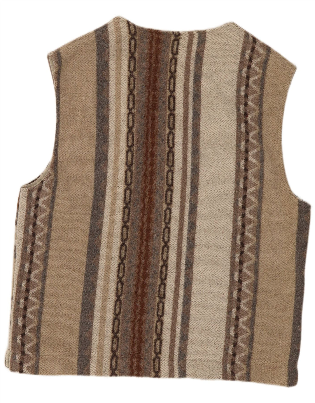 Vintage Mens Utility Gilet UK 38 Medium Grey Geometric Wool