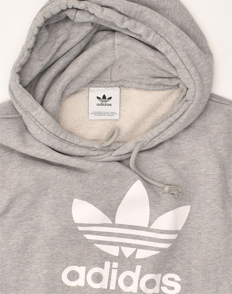 ADIDAS Mens Graphic Hoodie Jumper Small Grey Cotton | Vintage Adidas | Thrift | Second-Hand Adidas | Used Clothing | Messina Hembry 