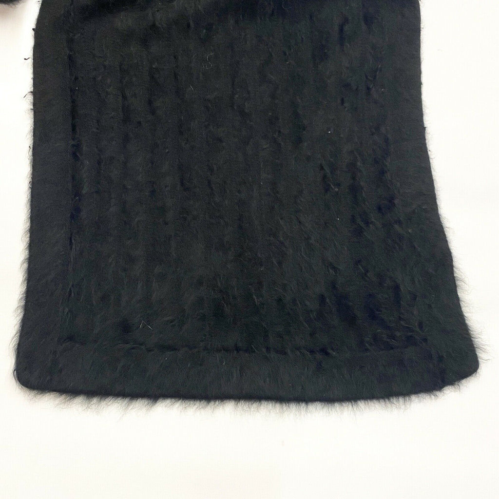 Luisa Spagnoli Angora Wool Scarf | Vintage High End Designer Scarves Black VTG | Vintage Messina Hembry | Thrift | Second-Hand Messina Hembry | Used Clothing | Messina Hembry 