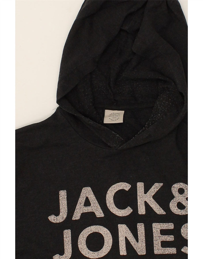 JACK & JONES Mens Graphic Hoodie Jumper Large Grey Cotton | Vintage Jack & Jones | Thrift | Second-Hand Jack & Jones | Used Clothing | Messina Hembry 