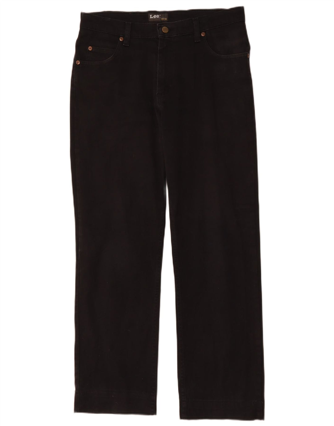 LEE Mens Brooklyn Straight Casual Trousers W32 L28 Black Cotton