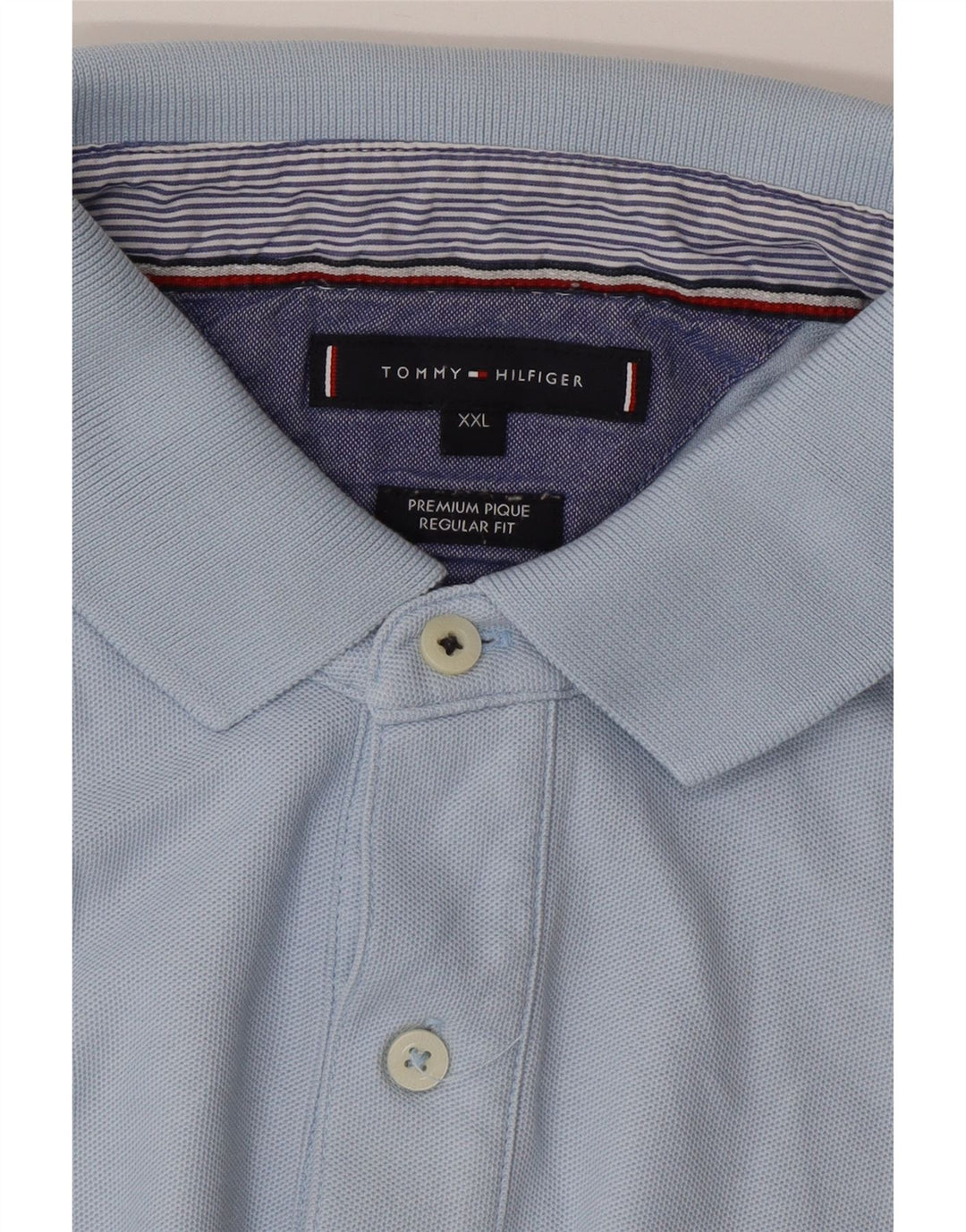 TOMMY HILFIGER Mens Regular Fit Polo Shirt 2XL Blue