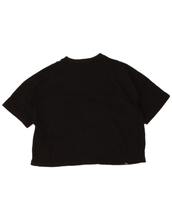 Puma Womens Crop Graphic T-Shirt Top UK 16 Large Black Cotton