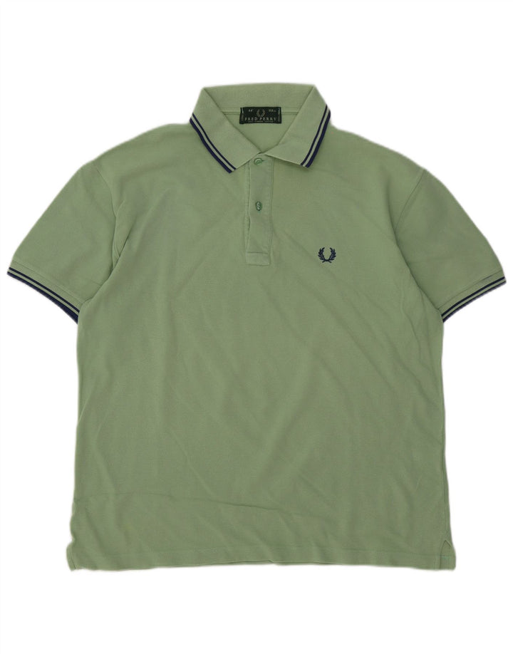 Fred Perry Mens Polo Shirt Medium Green Cotton