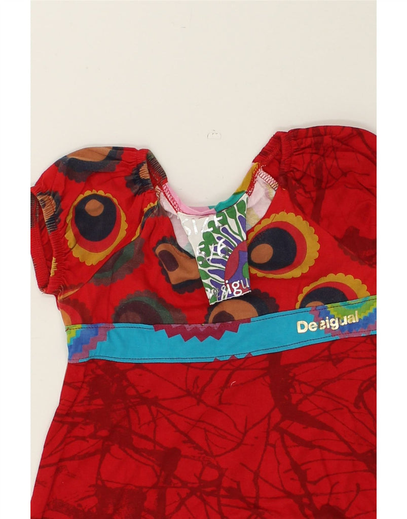 DESIGUAL Girls Bubble Dress 5-6 Years Red Geometric Cotton | Vintage Desigual | Thrift | Second-Hand Desigual | Used Clothing | Messina Hembry 