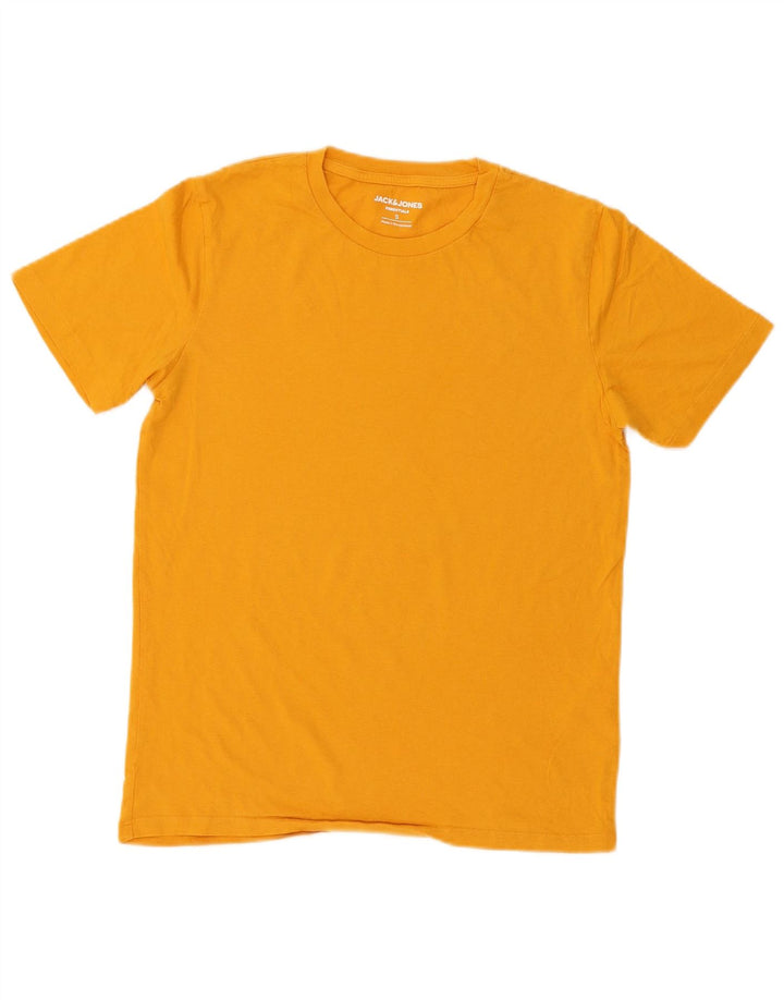 Jack & Jones Mens T-Shirt Top Small Yellow Cotton