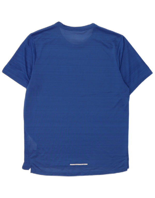 Nike Mens Dri Fit T-Shirt Top Medium Blue Striped Polyester